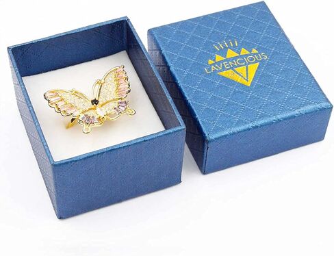 Lavencious Butterfly Design with AAA CZ Color Stones Adjustable Statement Rings for Women in Saudi Arabia