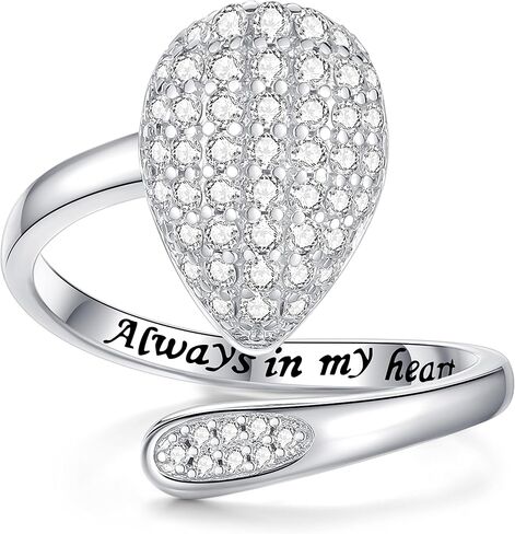 حلقات الجرة للرماد للنساء - خاتم مجوهرات حرق الجثث من الفضة الاسترليني للرماد البشري لأحبائهم خاتم حرق الدمعة هدية للأم حلقات تذكار قابلة للتعديل هدايا مجوهرات تذكارية للنساء in Kuwait