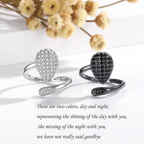 حلقات الجرة للرماد للنساء - خاتم مجوهرات حرق الجثث من الفضة الاسترليني للرماد البشري لأحبائهم خاتم حرق الدمعة هدية للأم حلقات تذكار قابلة للتعديل هدايا مجوهرات تذكارية للنساء in Kuwait