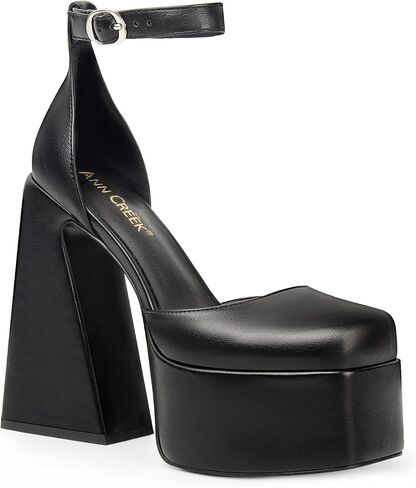 حذاء نسائي من ANN CREEK بكعب مكتنز ومقدمة مربعة وحزام للكاحل وكعب عالٍ in Kuwait