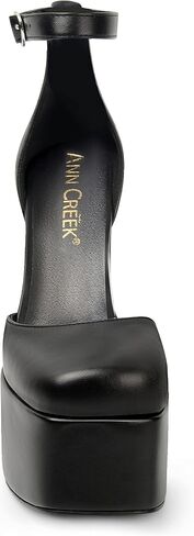 حذاء نسائي من ANN CREEK بكعب مكتنز ومقدمة مربعة وحزام للكاحل وكعب عالٍ in Kuwait