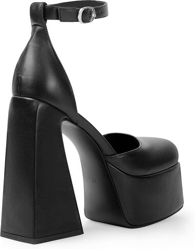 حذاء نسائي من ANN CREEK بكعب مكتنز ومقدمة مربعة وحزام للكاحل وكعب عالٍ in Kuwait