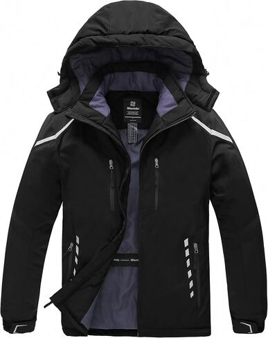 Wantdo Men's Mountain Waterproof Ski Jacket Warm Winter Snow Coat Windproof Raincoat Outdoor Windbreaker in Saudi Arabia