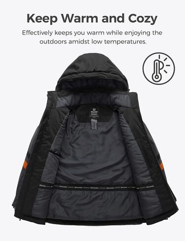 Wantdo Men's Mountain Waterproof Ski Jacket Warm Winter Snow Coat Windproof Raincoat Outdoor Windbreaker in Saudi Arabia