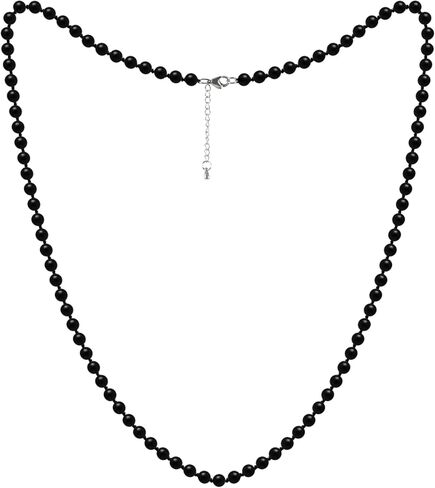 المغرب قلادة طويلة الشونجيت الأسود الجولة مطرز الأحجار الكريمة الطبيعية الرجال القلائد + 5 لتقوم بها بنفسك الخرز الشونجيت in Kuwait