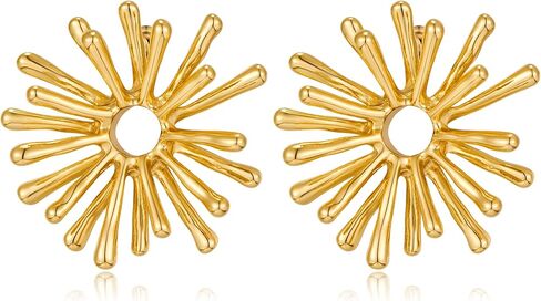 CUFELMU أقراط هندسية ذهبية للنساء أقراط مسمار مبالغ فيها بيان هدايا مجوهرات عصرية للنساء in Kuwait