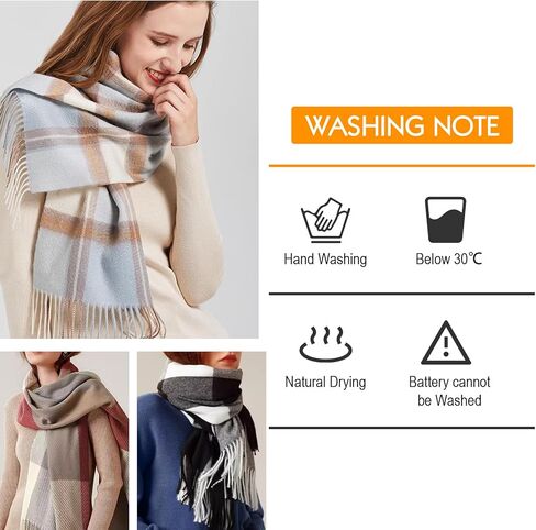 NABEKE وشاح تسخين كهربائي للنساء وشاح تدفئة USB مع وسادة تدفئة للرقبة قابل للغسل ورقبة دافئة ناعمة لفصل الشتاء (رمادي ووردي) in Kuwait
