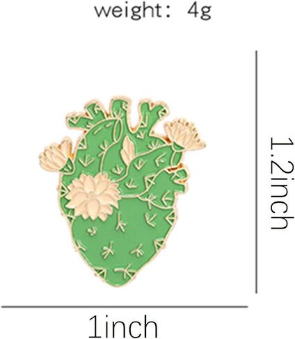 روفارس الصبار المينا القلب طية الصدر دبوس التشريحي القلب بروش دبوس الملحقات لحقائب الظهر شارات القبعات حقائب للنساء الفتيات الأطفال هدية in Kuwait