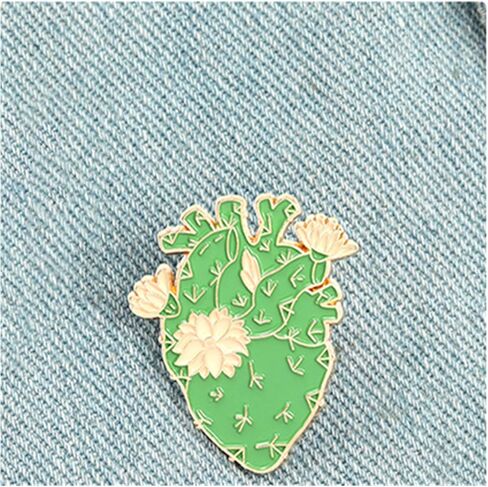 روفارس الصبار المينا القلب طية الصدر دبوس التشريحي القلب بروش دبوس الملحقات لحقائب الظهر شارات القبعات حقائب للنساء الفتيات الأطفال هدية in Kuwait