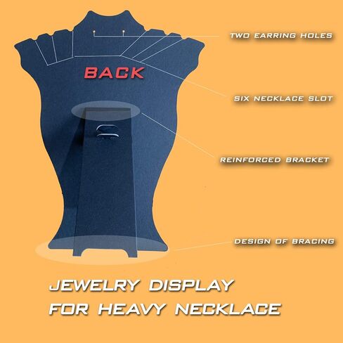 CODANT 14.5 بوصة طويل أسود مخملي قلادة عرض تقف للبيع، حاملات قلادة طويلة الطاولة وحوامل قرط للمجوهرات، حاملات عرض مجوهرات قابلة للطي للعروض (مجموعة من 6) in Kuwait