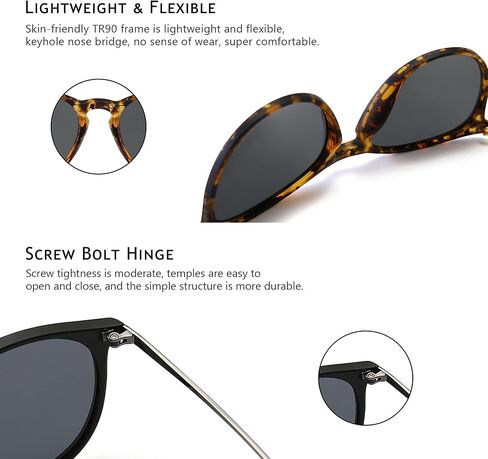 SUNGAIT 2 Pairs Round Polarized Sunglasses for Women Men Vintage Trendy Style Colored Lens UV400 in Kuwait