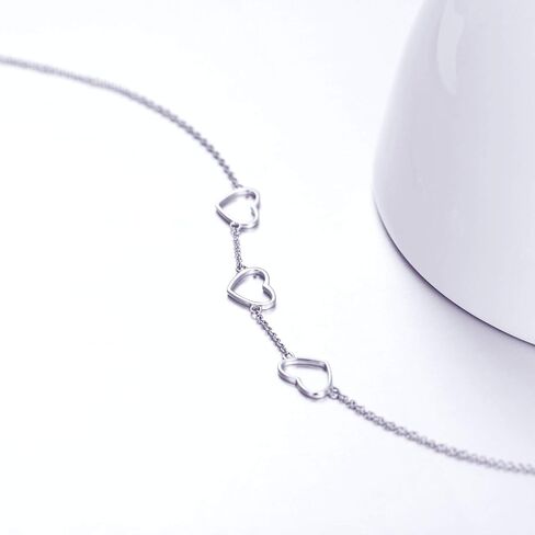 SISGEM 14k Gold Heart Bracelet for Women, Real Gold Fine Love Jewelry Gifts for Her,6.7"-8.1" in Saudi Arabia