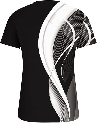 Casual Tops for Women Marble Print V-Neck Short Sleeve Shirs Tees Pattern Tunics Loose Vacation Blouses Tshirts 8-Black XX-Large in Saudi Arabia