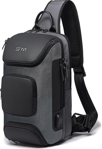 SMONT Sling Bag Crossbody for Men, 14.2 inch Anti Theft Waterproof Chest Shoulder Bag with USB Charging Port in Kuwait