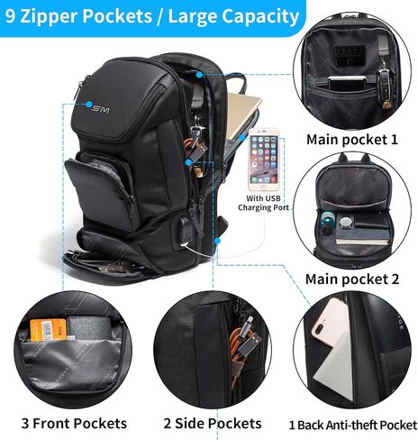 SMONT Sling Bag Crossbody for Men, 14.2 inch Anti Theft Waterproof Chest Shoulder Bag with USB Charging Port in Kuwait