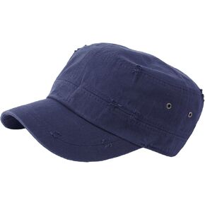 RaOn A172 Unisex Pre-Curved Distressed Vintage Basic Club Army Cap Cadet Military Hat