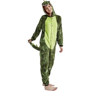 Adult Dinosaur Onesie Costume Outfit Women T-rex Animal Pajama Halloween Unisex (YULING, Small) in Kuwait