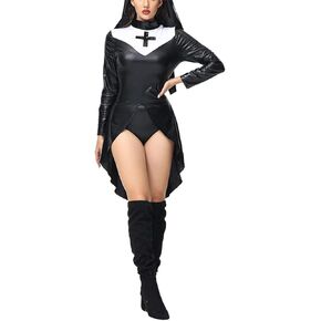 BLAZOR Nun Costumes Halloween for Women 3 Pieces Nun Costume Set Sexy Nun Costume Cosplay Outfit Set Nun Costume Fancy Dress