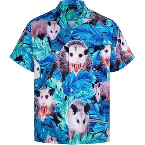 MIKENKO 80s 90s Hawaiian Shirt for Men Funny Button Down Shirt Big and Tall Short Sleeves Button Up Shirts for Men Women in Saudi Arabia
