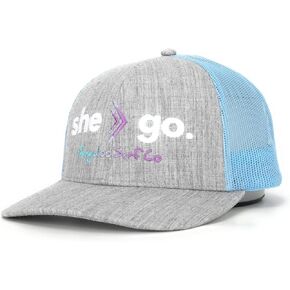 سيدات/بنات - هيا. قبعة Snapback مطرزة قابلة للتعديل OG Trucker - ركوب الأمواج، الشاطئ، الرياضة، العصرية، الفتيات، النساء (أزرق/رمادي) in Kuwait