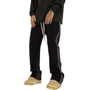 Unotobe سويدي مضيئة Sweatpants المرأة الفضفاضة المرقعة عادية 90s الهيب هوب رجالي عرق السراويل in Saudi Arabia