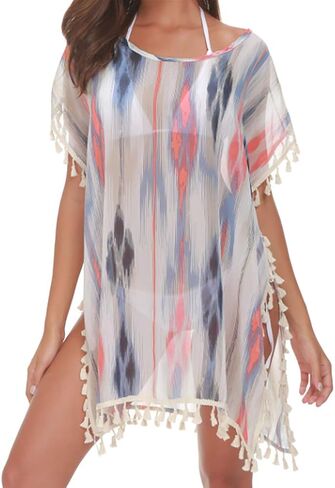 Tandisk Women's Chiffon Swimsuit Beach Bathing Suit Cover Ups for Swimwear Cover UP in Kuwait