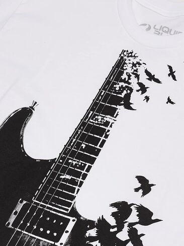 Liquid Blue Men's Crow Guitar T-Shirt in Saudi Arabia