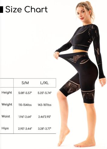 ملابس تمرين مثيرة بدون خياطة من LASETA للنساء بتصميم مجوف وقمصان علوية/شورتات قصيرة/مجموعة رياضية مكونة من قطعتين in Saudi Arabia