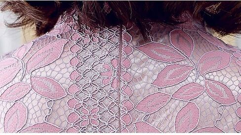 Women's Lace Floral Cheongsam Costume Vintage Short Sleeve Side Slit Midi Dress Fashion Chinese Tradtional Qipao Gowns in Kuwait