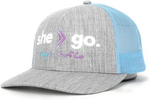 سيدات/بنات - هيا. قبعة Snapback مطرزة قابلة للتعديل OG Trucker - ركوب الأمواج، الشاطئ، الرياضة، العصرية، الفتيات، النساء (أزرق/رمادي) in Kuwait