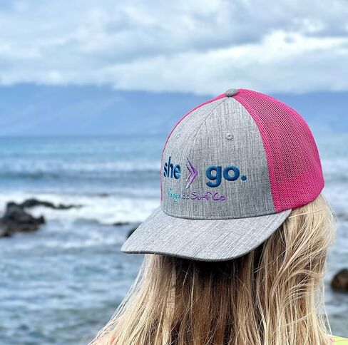 سيدات/بنات - هيا. قبعة Snapback مطرزة قابلة للتعديل OG Trucker - ركوب الأمواج، الشاطئ، الرياضة، العصرية، الفتيات، النساء (أزرق/رمادي) in Kuwait