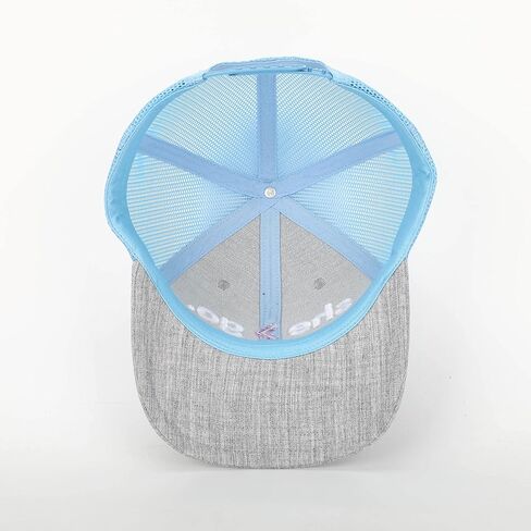 سيدات/بنات - هيا. قبعة Snapback مطرزة قابلة للتعديل OG Trucker - ركوب الأمواج، الشاطئ، الرياضة، العصرية، الفتيات، النساء (أزرق/رمادي) in Kuwait