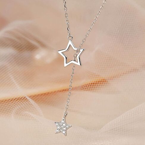 Boho Crystal Star Y Necklace Choker Vintage Gold Tiny Star Pendant Necklace Hip-hop Filled Rhinestone Star Choker Rock Statement Necklace Charm Jewelry for Women and Girls in Saudi Arabia