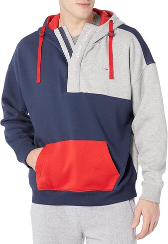 Tommy Hilfiger Men's Adaptive Colorblock Hoodie with Zipper Closure, Cobalt Sapphire in Saudi Arabia