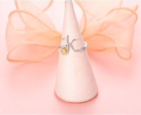 DAOCHONG فضة استرلينية ذهبية اللون عباد الشمس الأولي 26 حرف اسم النص الأبجدية من الألف إلى الياء حلقة يمكن تغيير حجمها لحجم 5-9 in Kuwait