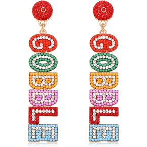 Thanksgiving Earrings for Women Beaded Fall Maple Leaf Pumpkin Earrings Cute Turkey GOOBLE Drop Dangle Earrings Autumn Earrings Set Thanksgiving Holiday Gifts in Kuwait
