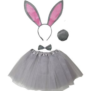 Kirei Sui Kids Pink White Blue Black Gray Animal Bunny Rabbit Ears Headband & Tutu Costume in Kuwait