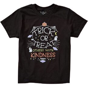 تي شيرت برسومات الهالوين للأولاد والبنات يسلط الضوء على تي شيرت يتوهج في الظلام أو خدع الآخرين بلطف للأطفال in Kuwait