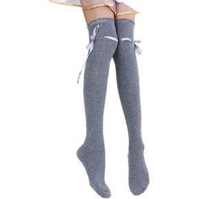 ZCYYYS Women's Thigh High Socks Lolita Gothic Over Knee Stocking Lace Up Thigh Stockings PTK12N