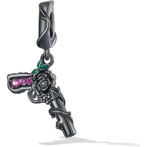مسدس مع زهرة الورد سحر المعلقات الفضة الاسترليني سحر لباندورا سوار قلادة مجوهرات هدايا للنساء in Kuwait