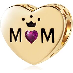 GEMDAZZ Mothers Day Heart Series Charm 925 Sterling Silver Clear Mother/Family Tree/Queen Mom Beads fit European Women Bracelet, Gift for Family/Birthday/Christmas/Grandma in Kuwait