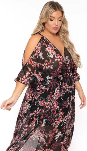 فساتين ROSIANNA النسائية بمقاس كبير وحزام سباغيتي ورقبة على شكل حرف V عميقة شفافة من خلال الشاطئ وجذابة بطول الكاحل in Kuwait