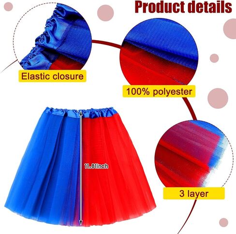 Newcotte Set of 4 Halloween Clown Costume for Girls Include Tutu Skirt with Hair Bow Fishnet Gloves and Striped Soccer Socks in Saudi Arabia