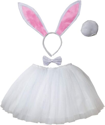 Kirei Sui Kids Pink White Blue Black Gray Animal Bunny Rabbit Ears Headband & Tutu Costume in Kuwait