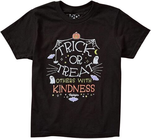 تي شيرت برسومات الهالوين للأولاد والبنات يسلط الضوء على تي شيرت يتوهج في الظلام أو خدع الآخرين بلطف للأطفال in Kuwait
