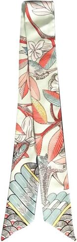 IMLECK Fashion Natural Flower Bird Printing Handbag Handle Ribbon Scarf Neck Scarf for Women in Saudi Arabia