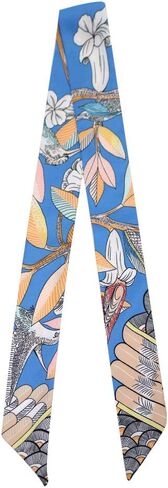 IMLECK Fashion Natural Flower Bird Printing Handbag Handle Ribbon Scarf Neck Scarf for Women in Saudi Arabia