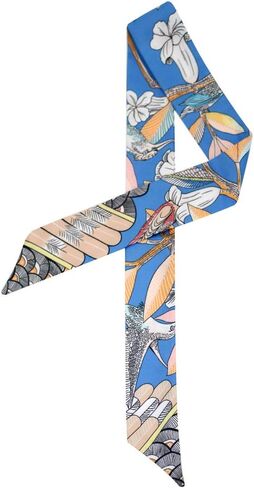 IMLECK Fashion Natural Flower Bird Printing Handbag Handle Ribbon Scarf Neck Scarf for Women in Saudi Arabia