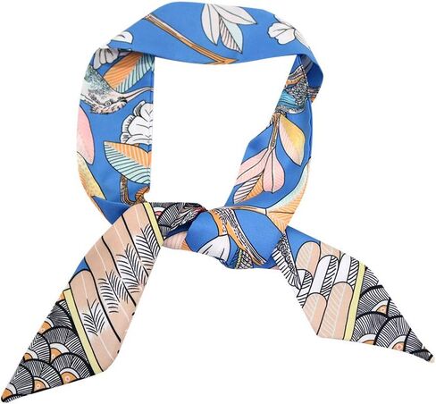 IMLECK Fashion Natural Flower Bird Printing Handbag Handle Ribbon Scarf Neck Scarf for Women in Saudi Arabia
