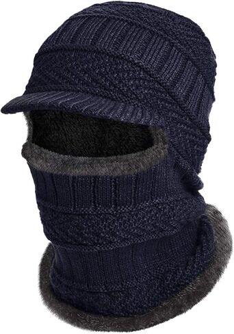 Syhood Knitted Balaclava Beanie Hat Winter Neck Warmer Ski Face Cover Neck Gaiter in Saudi Arabia